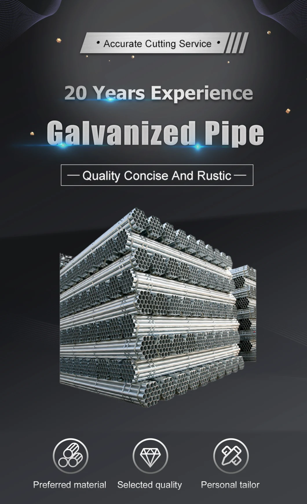 Galvanized Square Pipe Q235B Square Tube Hot Rolled Hollow Section Square Steel Tube