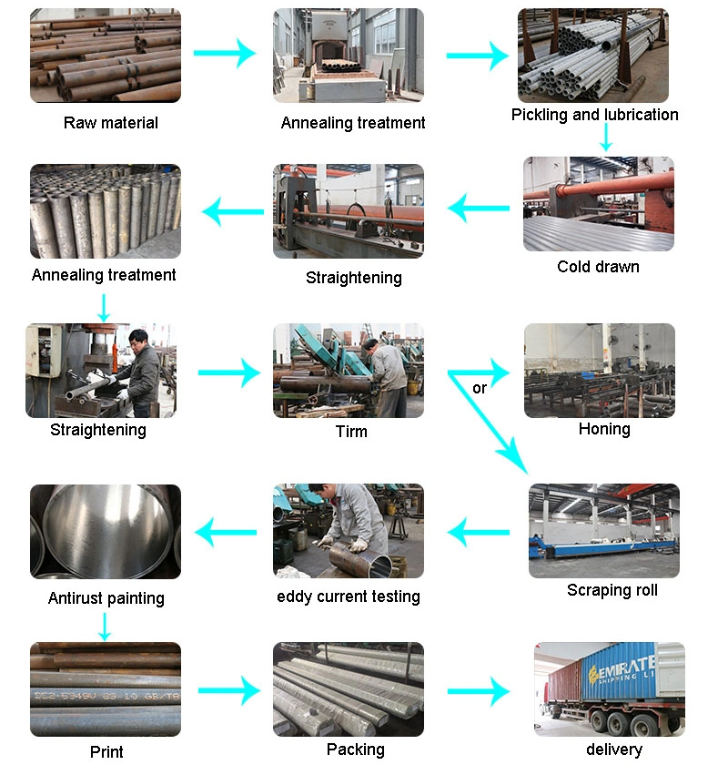 Honing Oil Cylinder Tube in The Crane Leg Custom Made ASTM1045