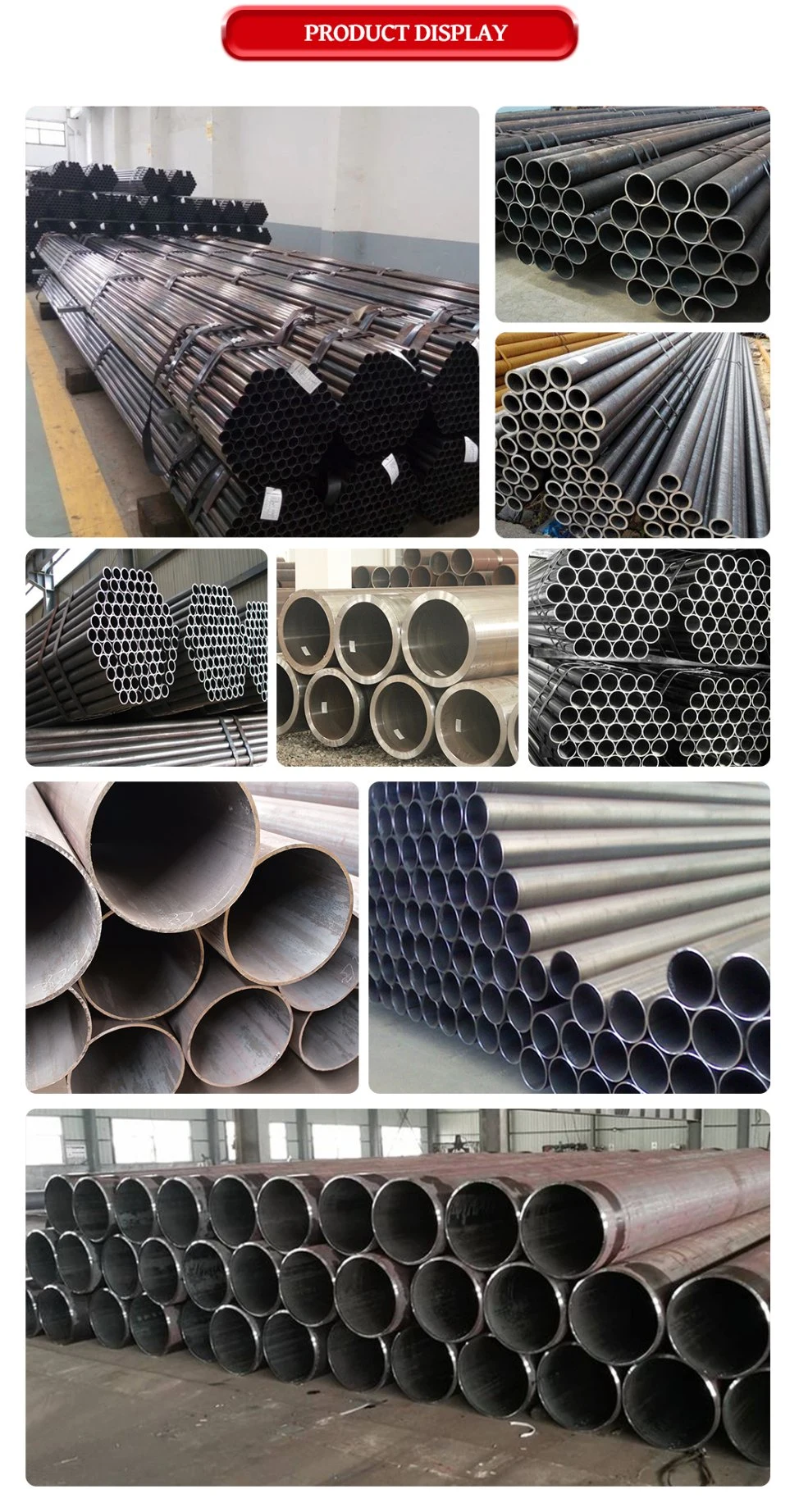 Carbon Steel Pipe Q235 Q345 A36 A53b A106b Seamless Welded ERW Round Steel Tube